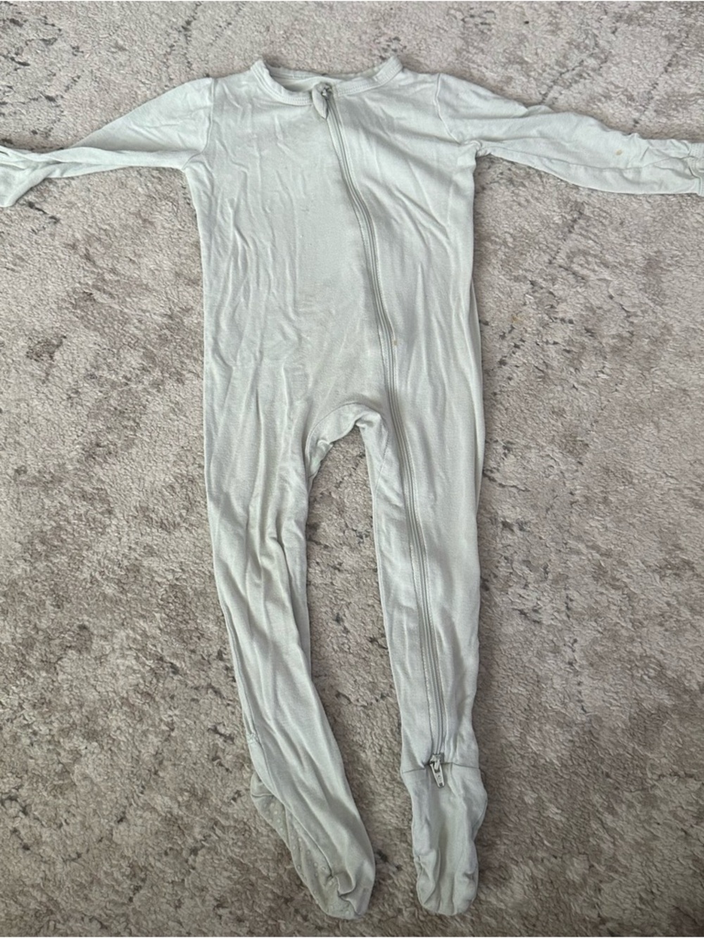 Kyte BABY Light Sage Green Footed Zipper Pajamas